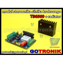 Moduł sterownika silnika krokowego TB6560AHQ + radiator