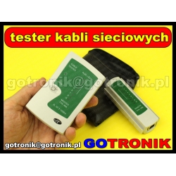 Tester do kabli sieciowych RJ45 RJ11 RJ12 + etui