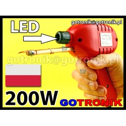 Lutownica transformatorowa LED produkcji TEX moc 200W