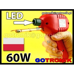 Lutownica transformatorowa LED produkcji TEX moc 60W