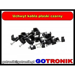 Uchwyt kabla czarny płaski 8/5 mm