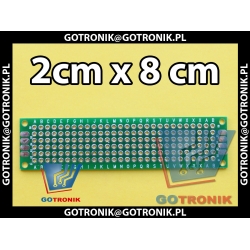 Uniwersalna płytka drukowana PCB 2x8cm - 168 otworów pól kontaktowych