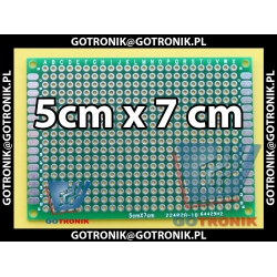 Uniwersalna płytka drukowana PCB 5x7cm - 432 otworów pól kontaktowych