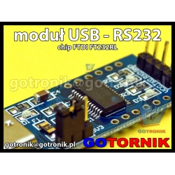 Konwerter USB - RS232 TTL układ FTDI FT232RL