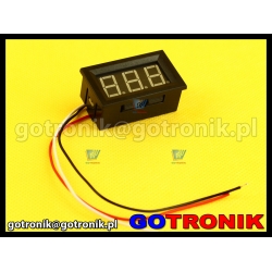 Woltomierz panelowy cyfrowy LED 0-99,9V NIEBIESKI obudowa