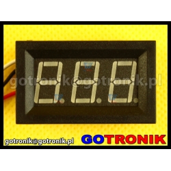 Woltomierz panelowy cyfrowy LED 0-99,9V ZIELONY obudowa