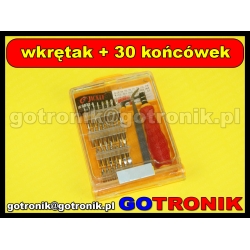 Zestaw wkrętaków TORX / rączka / 30 końcówek / pęseta