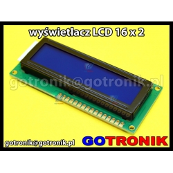 Wyświetlacz LCD1602 niebieskie podświetlenie białe znaki