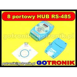 YN-1208 izolowany 8 portowy hub RS485