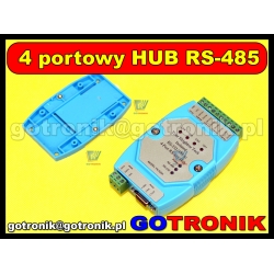 YN-5204 izolowany 4 portowy hub RS485