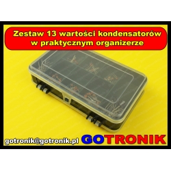 Zestaw 13 wartości kondensatorów w praktycznym organizerze