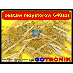 Zestaw rezystorów przewlekanych 0,25W x 640 szt. szereg E12