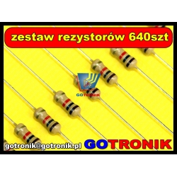 Zestaw rezystorów przewlekanych 0,25W x 640 szt. szereg E12