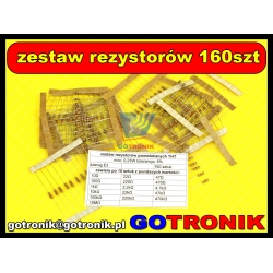 Zestaw rezystorów przewlekanych 0,25W x 160 szt. szereg E3