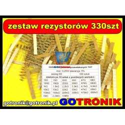 Zestaw rezystorów przewlekanych 0,25W x 330 szt. szereg E6