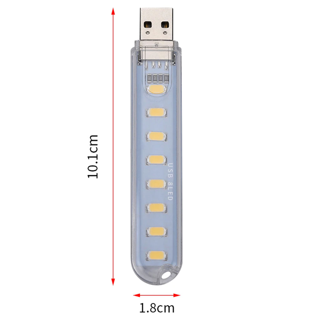 Mini lampka 8 LED USB - barwa ciepła