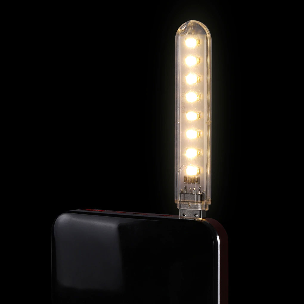 Mini lampka 8 LED USB - barwa ciepła