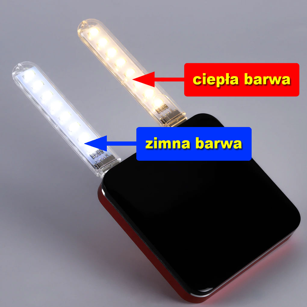 Mini lampka 8 LED USB - barwa ciepła