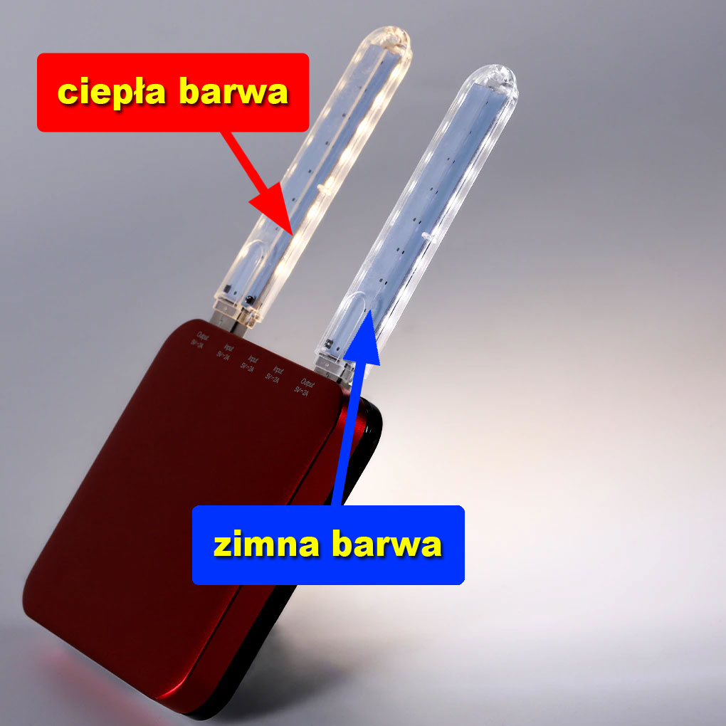 Mini lampka 8 LED USB - barwa ciepła