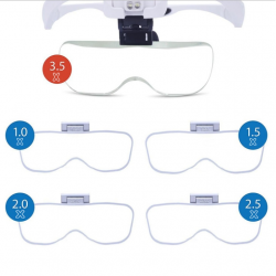 Lupa nagłowna powiększająca z oświetleniem 1 - 3.5x