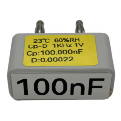 Kondensator wzorcowy kalibracyjny 100nF do multimetru i LCR  wtyk bananowy