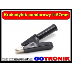 Krokodylek pomiarowy izolowany l=57mm czarny