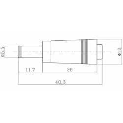 Adapter DC gniazdo 2,1/5,5 - wtyk 2,5/5,5 EFP24 średnica 12mm Talvico