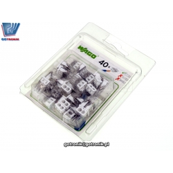 Szybkozłączka 2x 0,5-2,5mm2 transparentna x40szt. WAGO 2273-202