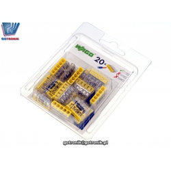 Szybkozłączka 5x 0,5-2,5mm2 transparentna żółta x20szt. WAGO 2247-205