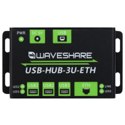 Wielofunkcyjny przemysłowy koncentrator HUB USB 3 portowy + 100M Ethernet Waveshare