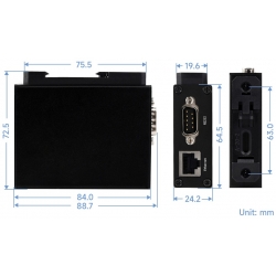 Serwer szeregowy RS232/485/422 na RJ45 POE Ethernet na szynę DIN Waveshare