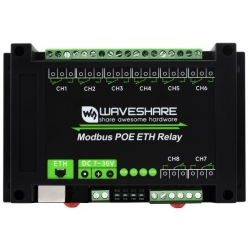 8 kanałowy moduł przekaźnika Eterhetner RTU/TCP komunikacja PoE Waveshare