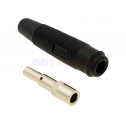 Gniazdo banan 4mm czarne Amass 25.430.2