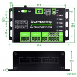 Konwerter USB na UART/I2C/SPI/JTAG 3,5V 5,5V Waveshare