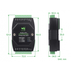 Przemysłowy 8 kanałowy moduł akwizycji analogowej 12 bit 0-10V Waveshare