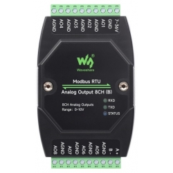 Przemysłowy 8 kanałowy moduł wyjścia analogowego 0 - 10V Waveshare