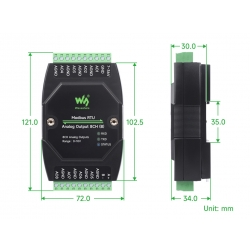 Przemysłowy 8 kanałowy moduł wyjścia analogowego 0 - 10V Waveshare