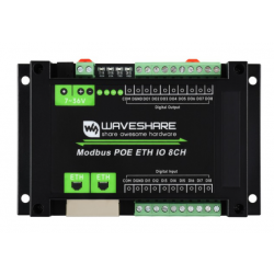 8-kanałowy moduł IO Modbus TCP/RTU PoE Waveshare