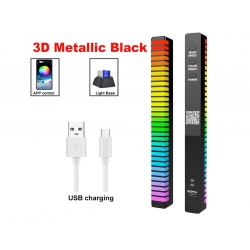 Wskaźnik wysterowania audio 3D zasilany poprzez USB czarny