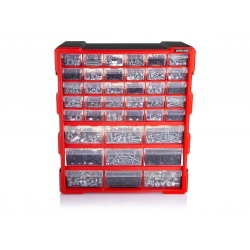 Organizer ścienny z 39 szufladkami czerwony ASR-6001-RED