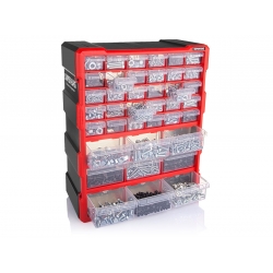 Organizer ścienny z 39 szufladkami czerwony ASR-6001-RED