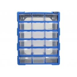 Organizer ścienny z 18 szufladkami niebieski ASR-6002-BLUE