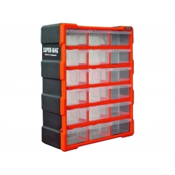 Organizer ścienny z 18 szufladkami czerwony ASR-6002-RED