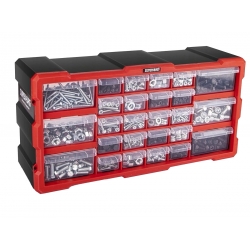 Organizer ścienny z 26 szufladkami czerwony ASR-6004-RED