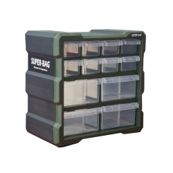 Organizer ścienny z 12 małymi szufladkami zielony ASR-6007-GREEN