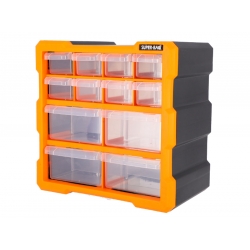 Organizer ścienny z 12 małymi szufladkami pomarańczowy ASR-6007-ORANGE