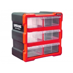 Organizer ścienny z 6 szufladkami czerwony ASR-6008-RED