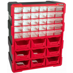 Organizer ścienny z 39 szufladkami czerwony ASR-6010