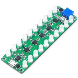 Wskaźnik wysterowania audio LED z mikrofonem USB equalizer zielony