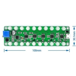 Wskaźnik wysterowania audio LED z mikrofonem USB equalizer zielony